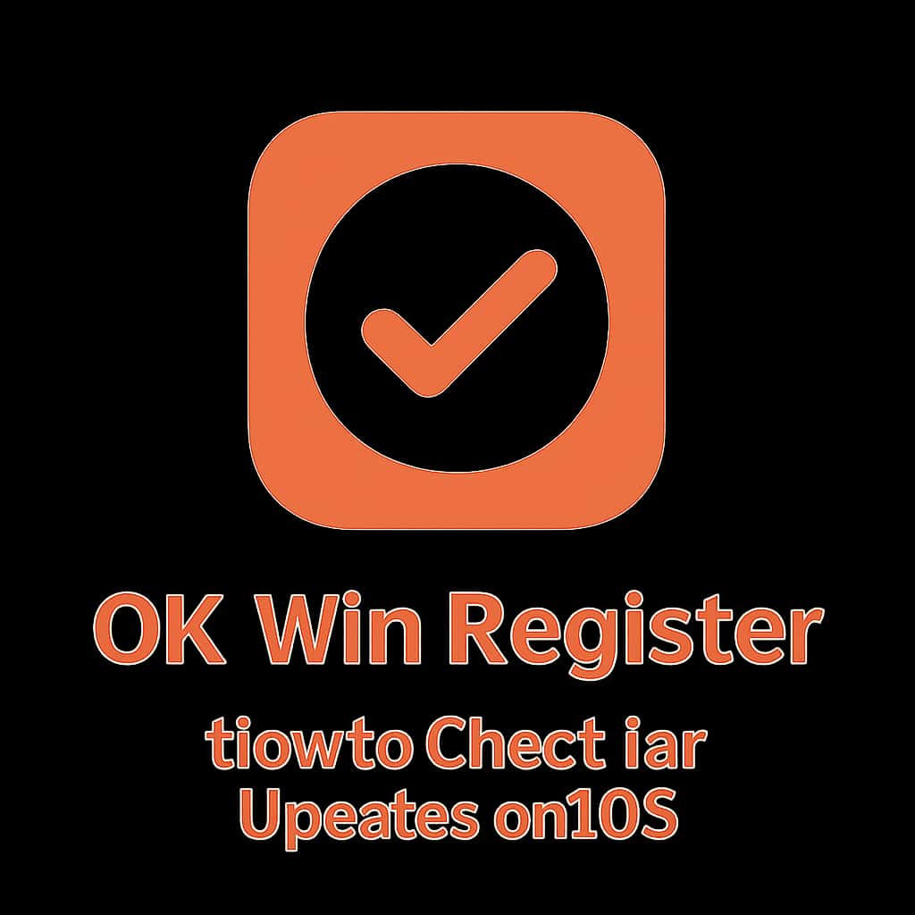 An icon representing the guide for checking updates on OK Win Register for iOS.