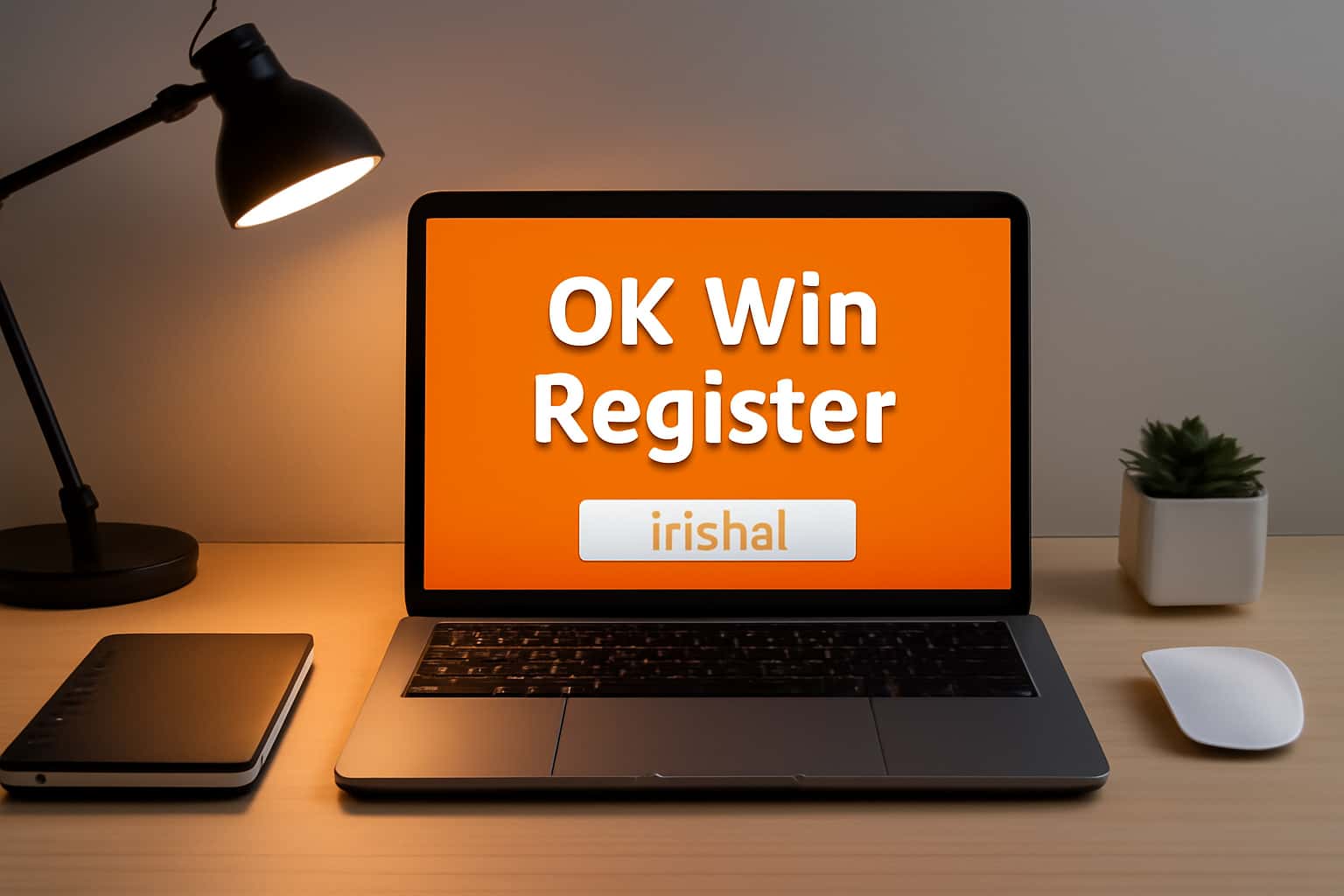 An educational visual representation of the OK Win Register installation process.