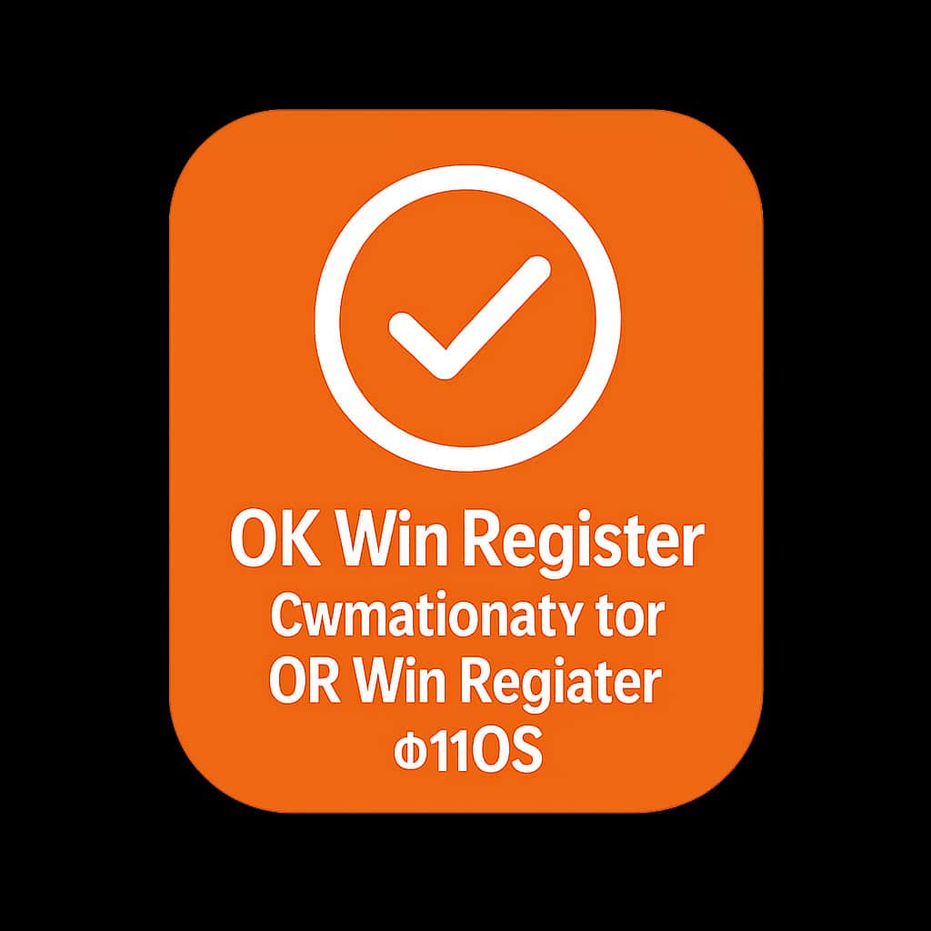 An icon illustrating compatibility guidance for OK Win Register on iOS.