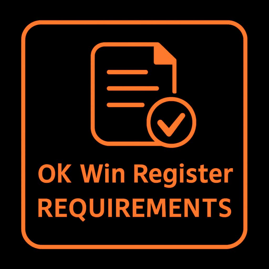 An icon representing the requirements for OK Win Register.